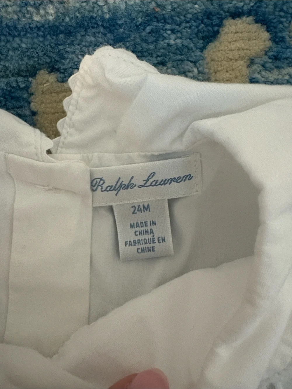 Ralph Lauren White Top with Light Blue Daisy Bloomer